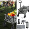 Bollerwagen faltbar | 90x50cm Eisen Polyester grau bis 100Kg Tragkraft | Leiterwagen mit 360° Räder Gartenwagen (1 x Bollerwagen grau)