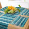 ABAKUHAUS Abstrakt Tischläufer & 4 Stück Tischsets, Ozean-themenorientierte Wellen-Entwurfs-Marine-Grafik-Wasserfarbpaletten-horizontale Linien, Tischdeko-Set, 180 x 40 cm, Teal Türkis