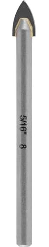 kwb Hartmetall-Glasbohrer, Ø 8 mm (Hartmetallplatte, Zentrierspitze, niedrige Drehzahl, Schneidöl, Rundschaft)