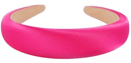 axy Haarreif aus gepolstertem Seidenstoff in eleganten festlichen Farben Wunderschön Damen Stirnband Haarschmuck Haarreifen Hairband HRK2Ro (Pink)