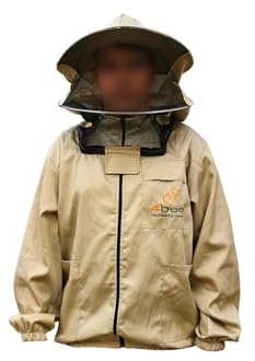 Imkerjacke 4BEE - Imkeranzug -mit Atmungsnetz - Atmungsaktiv - Imkerei - Bienen - Insekten - Schutzkleidung mit Abnehmbarem Hut -Schutzbekleidung für Imker - Größe XXXL