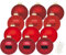Inge Glas große Weihnachtskugeln mit Haken | Christbaumkugeln aus Glas | Set 12 Kugeln 8cm groß und 40 Aufhänger | Christbaumschmuck Weihnachtsbaumkugeln (Ruby Red | rot)