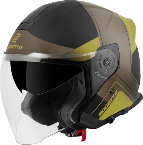 Bogotto H586 City-B Jethelm, schwarz matt/braun/Gold, L