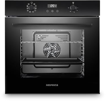 Respekta Glas Einbaubackofen autark / 10 Beheizungsarten/LED Timer & Touch Control / 73 Liter Volumen/Versenkbare Knebel/A+ / in schwarz / AB701-19