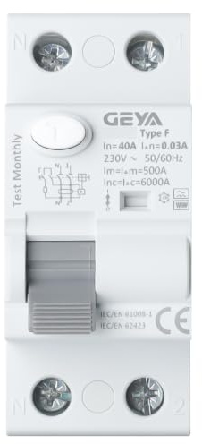 Interruttore Differenziale 2P 40A 30mA Tipo F RCCB Alta Immunità