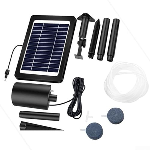 YJDOORPLAY Pompe solaire 6 V 3 W pour petits étangs de jardin et fontaines d'eau, augmente l'oxygénation des poissons et des plantes, kit de fontaine d'extérieur compact