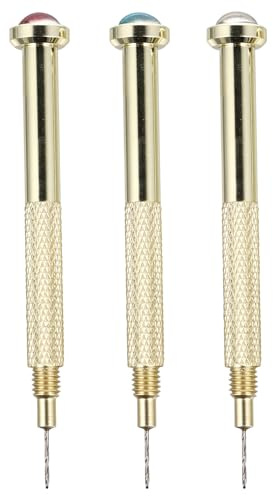 PLAFOPE Nagelbohrer für Präzises Auftragen aus Metall für Selbstgemacht Nageldesign 3 Stück Goldenes Schmuck Piercing Werkzeug Zufällige Farbe bei Nagelkunst und