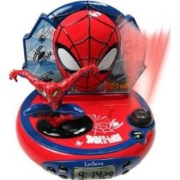 Lexibook Marvel Spider-Man Peter Parker, Projektor-Wecker, Projiziert Spider-Man Puictures an der Decke, FM-Radio, LDC-Bildschirm, Schlummerfunktion, Batterie, Rot/Blau, RP500SP