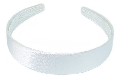 Bling Online 2.5cm Satin Couvert Alice Bandeau Blanc)
