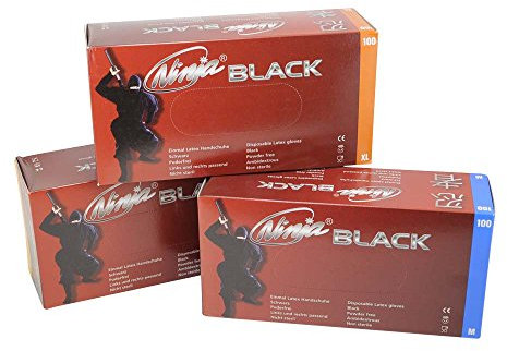 Med-Comfort Black Ninja, Latex Einmalhandschuhe, Ampri, Gr. XL
