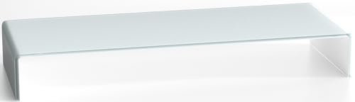 DURATABLE® TV Erhöhung aus Glas in Superweiß 800 mm x 130 mm x 300 mm LCD Tischaufsatz TV Aufsatz Monitor Tisch TV Erhöhung