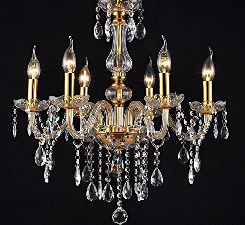 Gowe 5 lumières Lustre en cristal lustres en cristal ampoules de cristal Candelabro LED Cristal lustres Abat-jour Couleur : vert