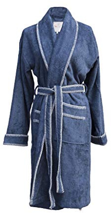 Heckett Lane Bademantel 60% Baumwolle 40% Bambus Viscose Bamboo XL Jeans Blue