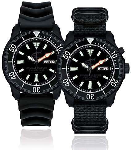 CHRIS BENZ DEFENSE Kommando Diver taktische Taucheruhr, Tiefschwarz