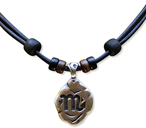 HANA LIMA 1 von 12 Sternzeichen Tierkreiszeichen an verstellbarer Halskette Horoskop Horoscope Lederkette Surferkette H- SKORPION (Scorpio) / 24. Oktober - 22. November