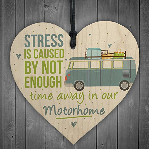 Red Ocean Motorhome Caravan Campervan Novelty Wooden Heart Plaque Camping Holiday Chic Sign Friendship Gift
