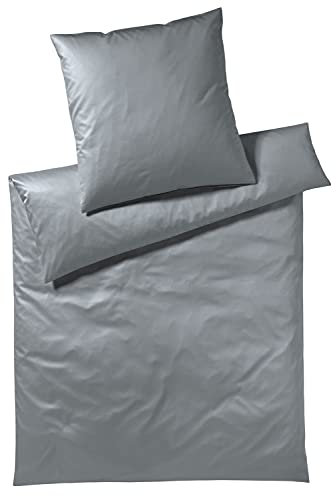 elegante Uni Jersey Bettwäsche Solid Graphit 1 Bettbezug 135 x 200 cm + 1 Kissenbezug 80 x 80 cm