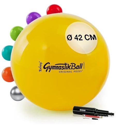 PEZZI Original Pezziball Standard 42 cm m. Pumpe gelb Sitzball