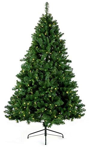 Premier 7ft Pre Lit Indoor Outdoor Oregon Pine PVC Christmas tree Multi-Action Warm White LEDs