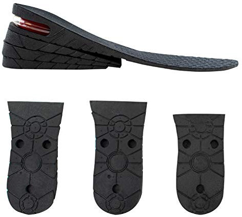 TRIXES höhenvergrößernde Einlegesohlen - in Sekunden bis zu 7cm größer - 3-Lagen-Fersenlift - Einlegesohlen für Herrenschuhe - Bequeme Fersen-Ortheseneinlegesohlen - Fersenpolster