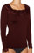YSABEL MORA Camiseta Térmica para Mujer de Manga Larga y Detalle de Encaje. Ropa Térmica de Chica para Invierno y Frío Extremo. Térmico Interior para Deporte y Nieve. Color Granate. Talla XL