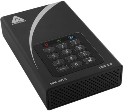 Apricorn Aegis Padlock 16 TB FIPS 140-2 Validated 256-Bit Encrypted Hard Drive (ADT-3PL256F-16TB)
