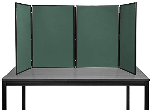 Panelwarehouse Folding Large Desktop Display Board Stand 4 Panel Maxi (Bottle Green with Black Frame) - 11 Colours