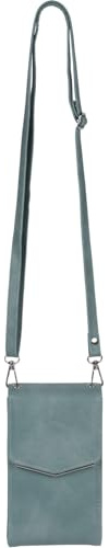 styleBREAKER Damen Mini Umhängetasche V-Klappe Karten | 10,5x18x4 cm Crossbody-Bag, 2 Hauptfächer, 6 Steckplätze, Reißverschlussfach, 76-139 cm Schulterriemen, Metall-Detail.