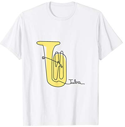 Tuba One-Line Musiker Design Blas-Orchester Tubisten T-Shirt