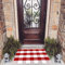 USTIDE Buffalo Check Plaid Fußmatte Rot und Weiß 60 x 90 cm handgewebte Baumwolle Plaid Teppiche Bauernhaus mehrlagige Tür perfekt für Haustür Veranda Outdoor Teppich