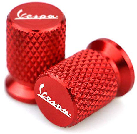 USPANDI CNC-Aluminiumgummireifen-Ventil Air Port Abdeckkappe Motorrad-Zubehör for Piaggio Vespa GTS GTV LX 60 125 250 300 Primavera Sprint (Color : Red)