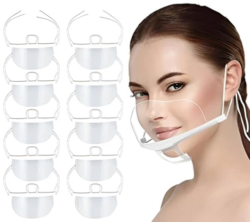 Gesicht Shield, Transparent Anti-beschlag Spray Speichel Chef Spieß Mund Shield Essen Schutz Mund Abdeckung Plastik Gesicht Shield für Hotel Küche Restaurant (10 Teile)