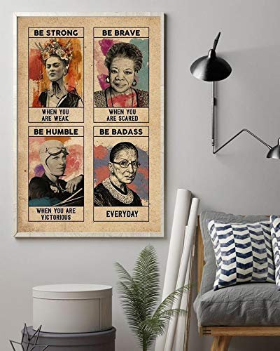 TNND Feminism Rbg Frida Kahlo Maya Art Empower Women Girl Power Ruth Bader Ginsburg RGB inspirierende Zitate Rbg Schild Metallschild Poster 20,3 x 30,5 cm