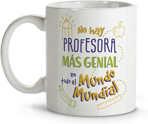 Mug professoral. Cadeaux originaux. Tasses petit-déjeuner originaux. Différents motifs. PROFESORA MONDIAL. Tasse en céramique 330 ml