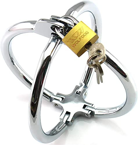 Edelstahl Handgelenk Kreuz Sex Handschellen, Metall Handcuffs Abschließbar SM Bondage Fesseln Slavesex Spielzeug Für Paare Rolle Spielen Flirt Sex-Spiel,1