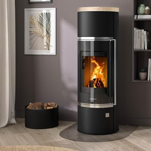 Oranier 5897 42 Arena W+ 2.0 Kaminofen Stahl Schwarz mit Abdeckplatte Sandstein/A
