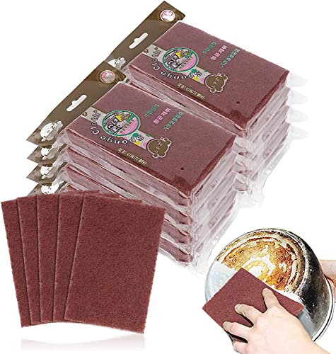 Estropajos envueltos individualmente, almohadilla de esponja de limpieza, almohadilla verde resistente a los arañazos, almohadilla de estropajo para lavar platos de cocina y hogar (24 piezas) (rojo)