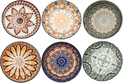 TuYines Porcelain Tapas Dishes,Snack Bowls for Tapas,Tapas Bowl Set,Ceramic Dipping Bowls,6pcs Ø 10 cm Small Spice Bowl,Dishes Sauce Dishes for Sushi,Sauce,Snack and Soy