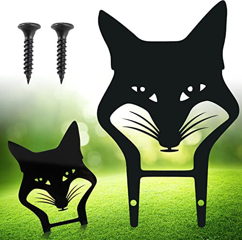 Schwarze Fuchs Yard Art Gartenstecker, Gartenfigur Acrylic Fuchs Deko Handarbeit Gartendeko Yard Fuchs Gartenstatuen Fuchs Silhouette Garten Pfahl Gartenschilder für Hinterhof Rasen Ornament