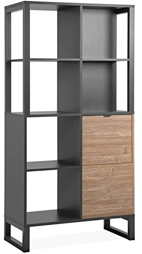 DEINE TANTE EMMA 003245 Sumatra 20A Bambus Nb. / Anthrazit Regal Bücherregal Raumteiler Standregal 83,5 x 165 x 40 cm