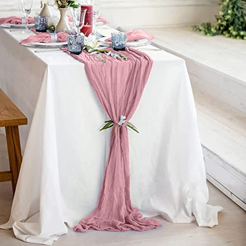 Tischläufer Hochzeit, Tischläufer mit Falten, Tischläufer Taufe, Tischläufer Hochzeit Kommunion Modern, Hochzeitsläufer Tischband for Hochzeit, Taufe, Kommunion (Rosa, 90 x 400 cm)