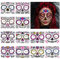 URAQT Pegatinas Halloween, 12 Hojas Tatuajes Temporales Adultos de Zombie Impermeables, Cara de Cráneo, Maquillaje y Día de los Muertos