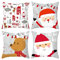 Bishilin Kissenbezüge 40x40 Leinen, Kissenhüllen 4er Set Karikatur Weihnachtsmann Hirsch Hohoho Kissenhülle Weihnachten Kissenbezug Modern für Sofakissen