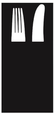 200 pezzi Tovaglioli pocket porta posate in carta a secco 30x40 (Nero)