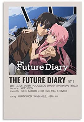 JITENG The Future Diary Minimalistisches Poster, Heimdekoration, Poster, Wandkunst, Bilddruck, dekoratives Gemälde, 30 x 45 cm