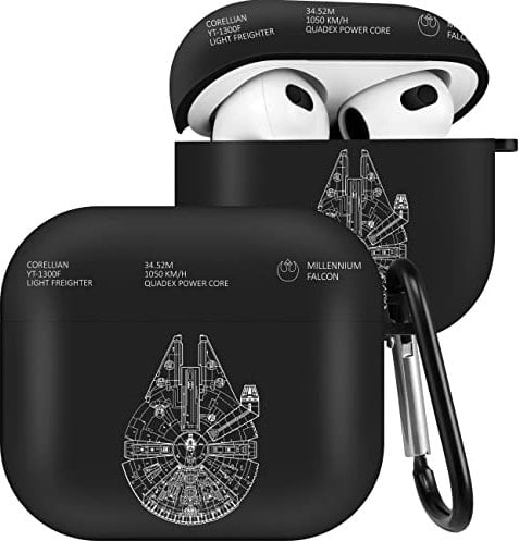 Qerrassa Schutzhülle für Airpods 3, Motiv: Raumschiff, niedliches Cartoon, coole Silikon-Schutzhülle für Apple Airpod Air Pods 3. Generation, Kawaii, lustige Charaktere, weiche Hüllen für Mädchen und