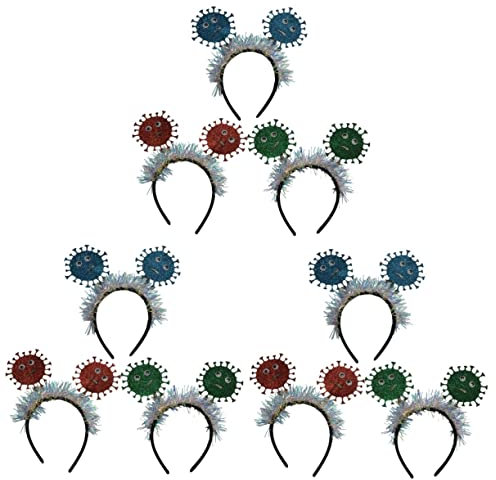 HONMEET 9 STK Neue Krone Haarschmuck 2021 Haarreifen Gefahr Kopfband Fernhalten Haarschmuck Für Frauen Verzierte Stirnbänder Für Damen Party-stirnbänder Sprudeln Bommel Plastik Fräulein