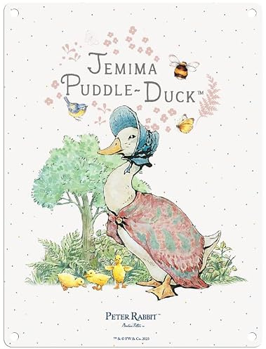 Metal Sign - Beatrix Potter's Peter Rabbit (Jemima Puddle-Duck, 15 x 20 cm)