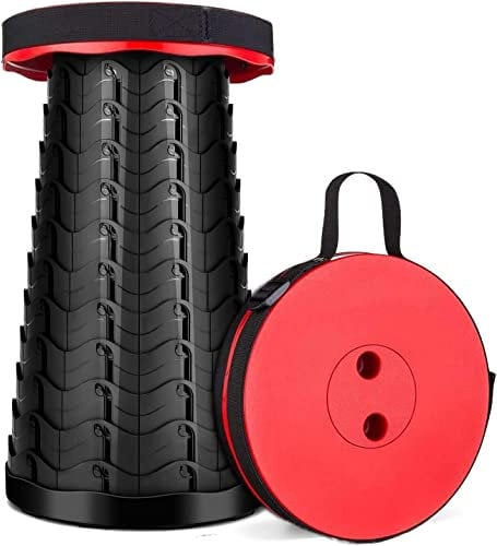 Retractable Stool Lightweight Load Capacity 396 LB for Camping Fishing Hiking BBQ Outdoors Indoors Kitchen, Collapsible Stool Portable Plastic Foldable Camping Stool