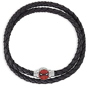 Disney Marvel Spider-Man Armband aus Edelstahl, doppelt gewickelt, gewebt, B600610L, Einheitsgröße, Edelstahl